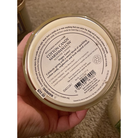 2x Bath and Body Works happy‎ Easter cotton candy marshmallow candles